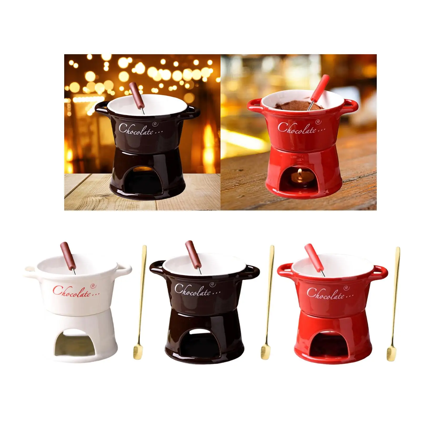 Fondue Mug 300ml Tapas Ceramic Chocolate Melter Pot Butter Melt Pot Fondue
