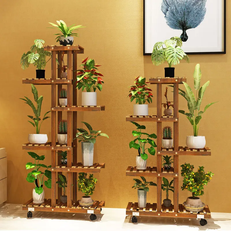 Balcony Flower Rack Multi-Layer Shelf Household Indoor Solid Wood Succulent Floor Flower Pot Plant Rack Living Room Decoration indoor plant pot shelf succulent solid wood bay window sill flower pot shelf flowerpot rack desktop planter display stand