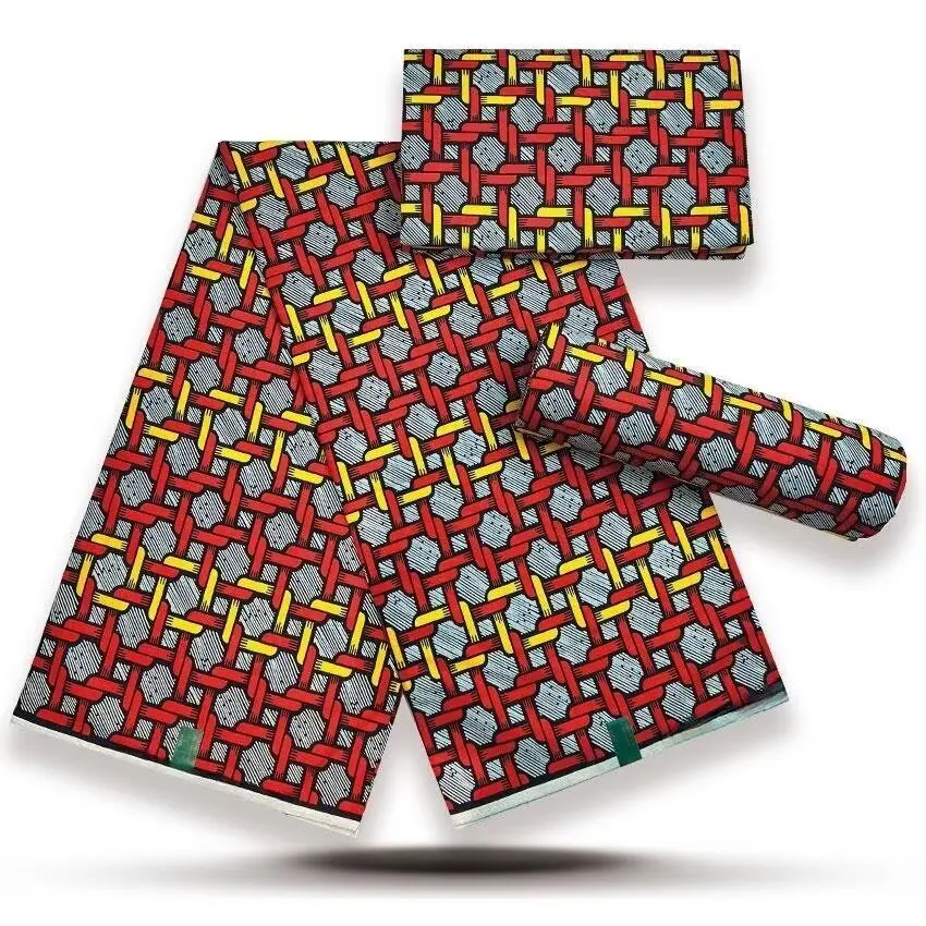 2026 100% Cotton Newest Block Real Wax Print Fabric African Ankara Wax Fabrics Soft Dutch Sewing Ghana Wax Fabric 2