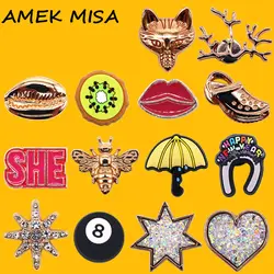 Original Metal&PVC Shoe Charms Gorgeous Rhinestones Shoe Decorations Golden Brand Designer Shoes Accessories fit Girls Gift