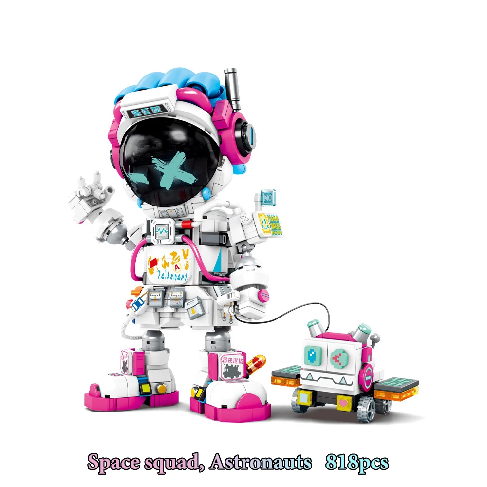 

Chinese Building Blocks Fashion Astronaut Aerospace Series Assembly Model Mini Blocks Adult Blocks Kids Birthday Toys Gift