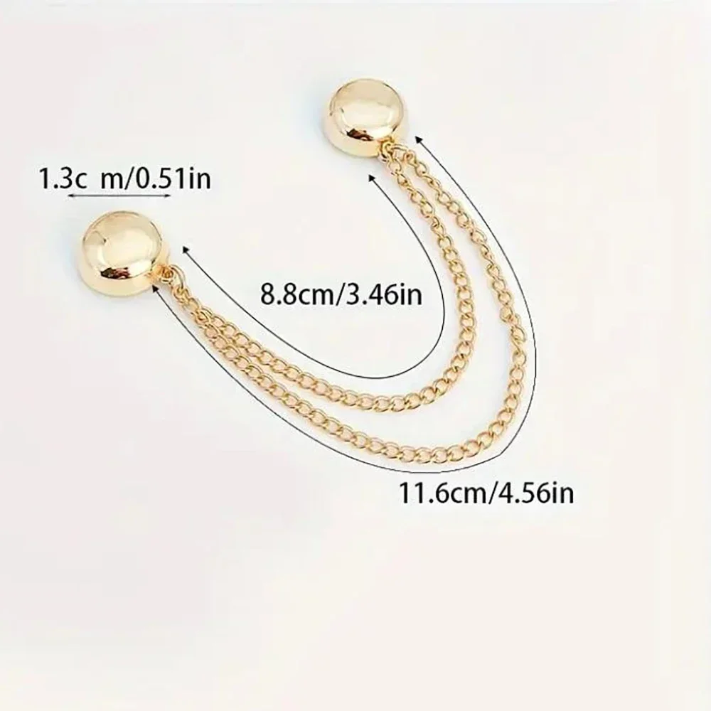 Multi-Function Magnetic Clothing Clip Chain Metal Buttons Clip Clothes Scarf Trouser Legs Cuff Fixing Magnet Pin Decor 1Pc