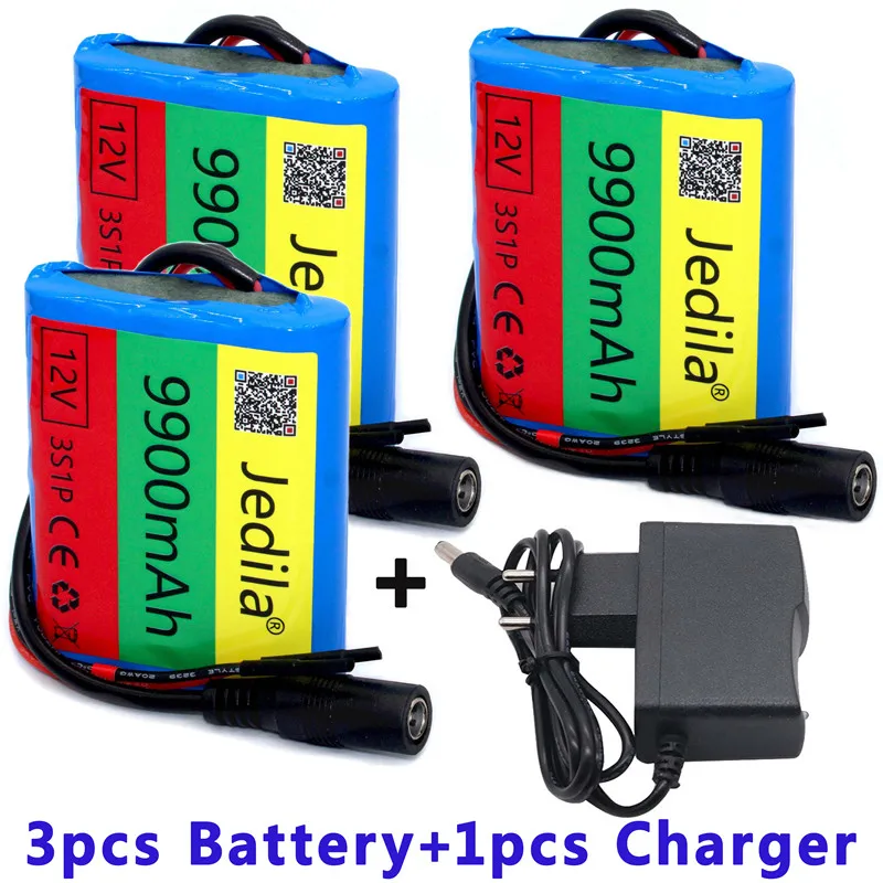 Rechargeable Battery Battery Charger 12V 9900 mAh 3S1P 18650 Lithium Battery Pack 1A Charger