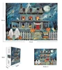 70*50cm 1000pieces Paper  Puzzle Adult Puzzle Spooky Castle Halloween Series Difficulty Jigsaw Puzzles Home Wall Decro 2