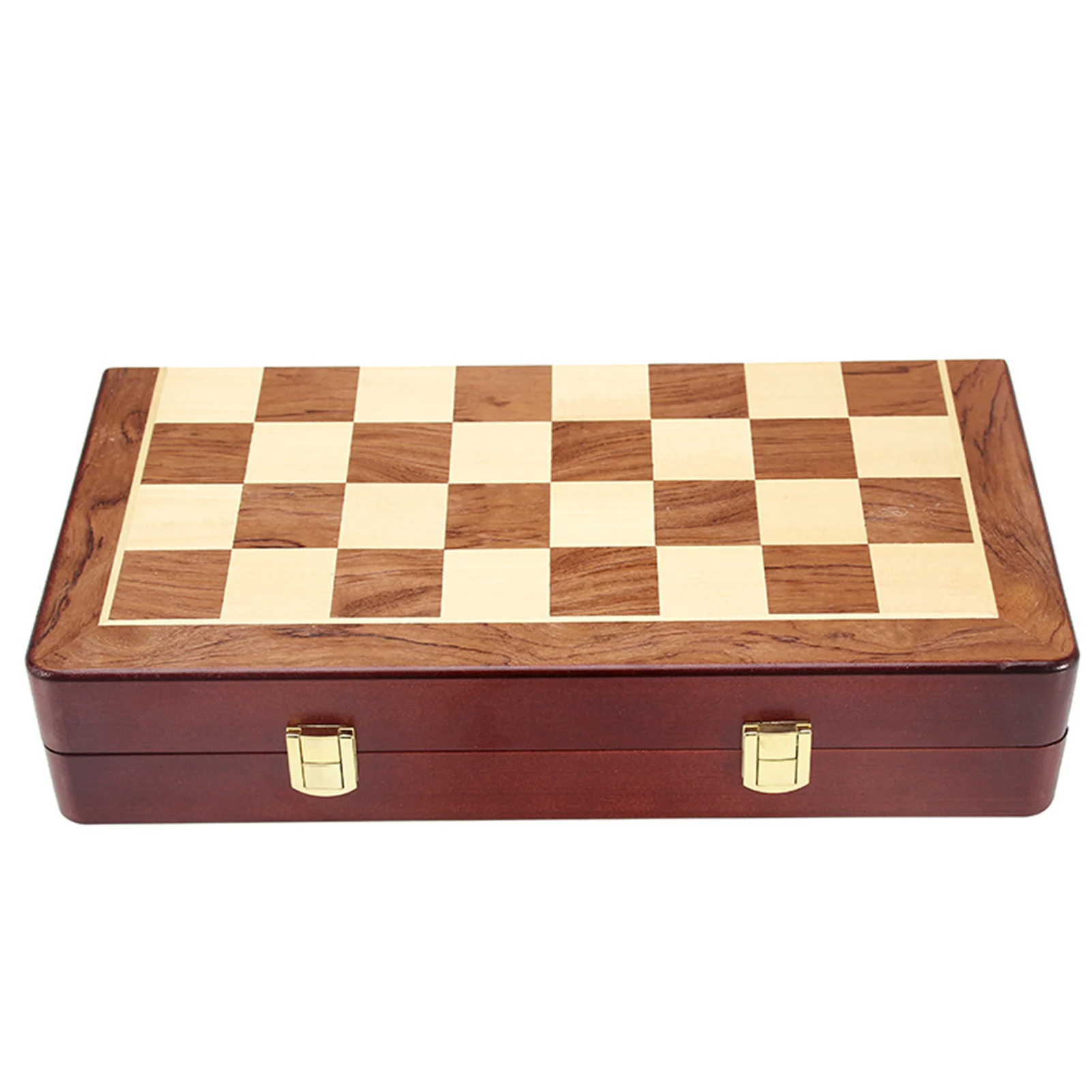 Buy Online Best Quality Metal Chess Set Folding Wooden Chess Board Handcrafted Chess Pieces Table Game Portable Travel Chess Board Game Sets 12 Inches