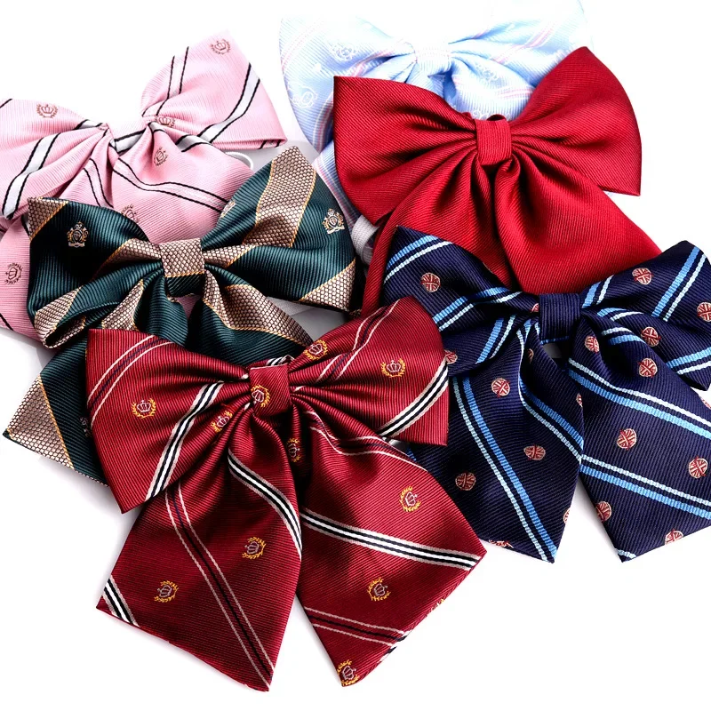 Women Bowtie School Uniform Ribbon Led Rope Necktie Handmade Shirt Butterfly