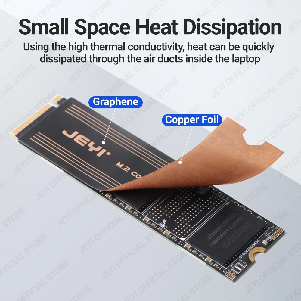 Jeyi-dissipador de Calor de Grafeno de Camada Dupla para Laptop Radiador de Refrigerador Dissipador de Calor Design de Folha de Cobre 2280 2242 2230 M.2 Ssd - Imagem 3