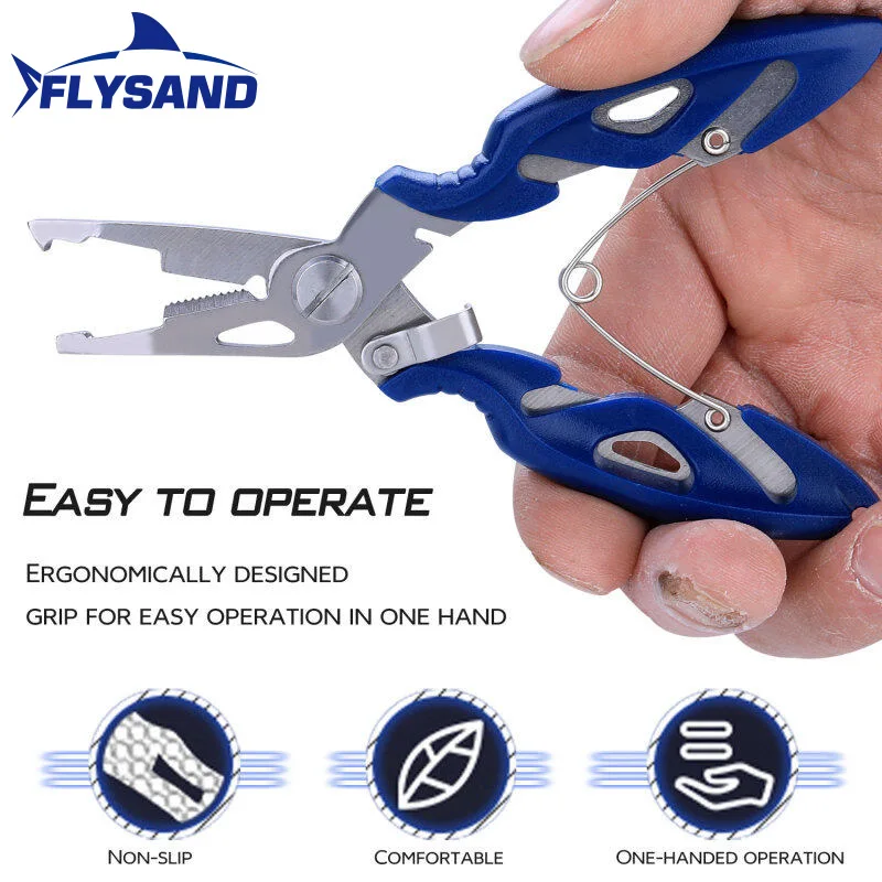 2-Pack Stainless Steel Multi-Tool Fishing Pliers - Line Cutter, Hook Remover, Split Ring Opener, With Lanyard