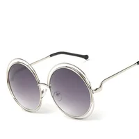 MUSELIFE Vintage rond grande taille surdimensionné lentille miroir lunettes de soleil femmes marque concepteur métal cadre dame lunettes de soleil dame Cool 3