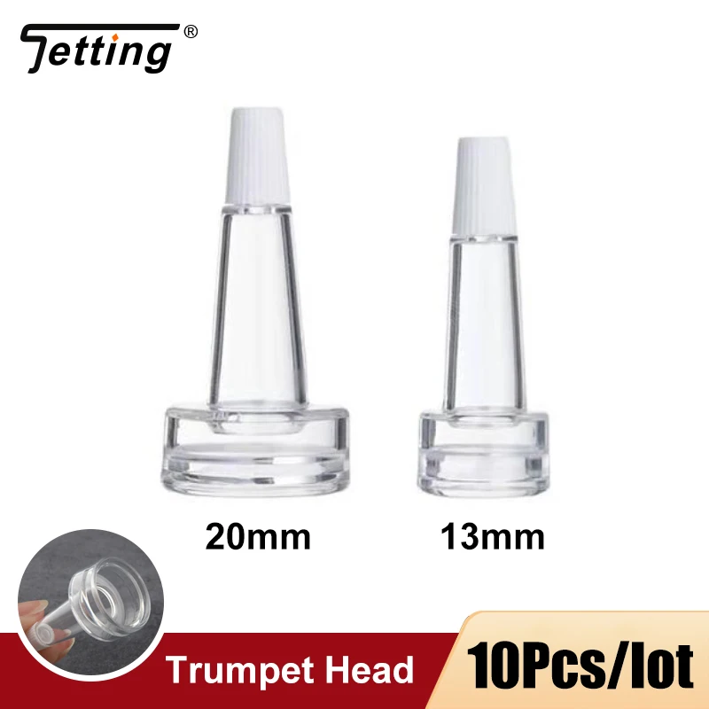 10Pcs Mini Refillable Bottles Sample Empty Bottle With Cap, Trumpet Head Transparent Powder Filling Bottle Skin Care Tools