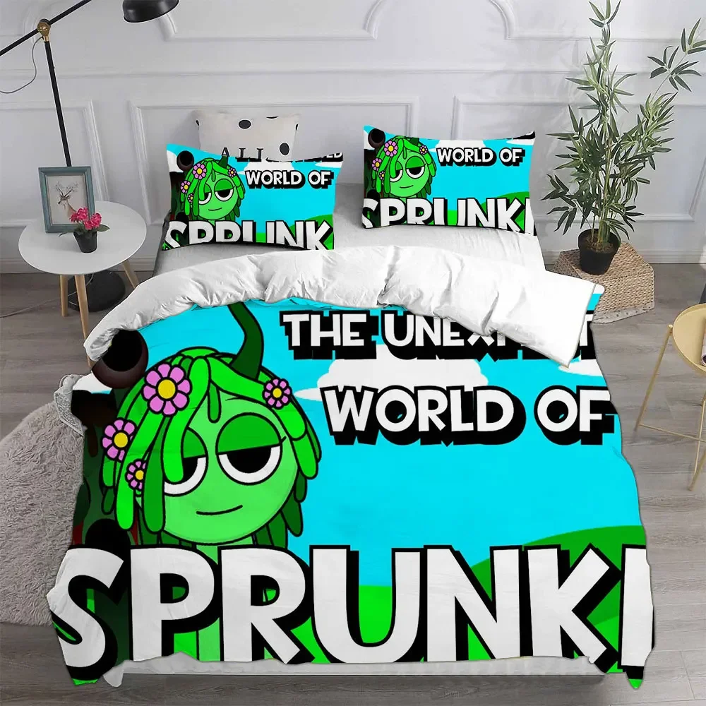 Sprunki Bedding Sets Soft Bed Cover Comforter Duvet Cover Pillow Case 2-3 Pieces Sets Teenagers Children's Gifts Bedroom Decor