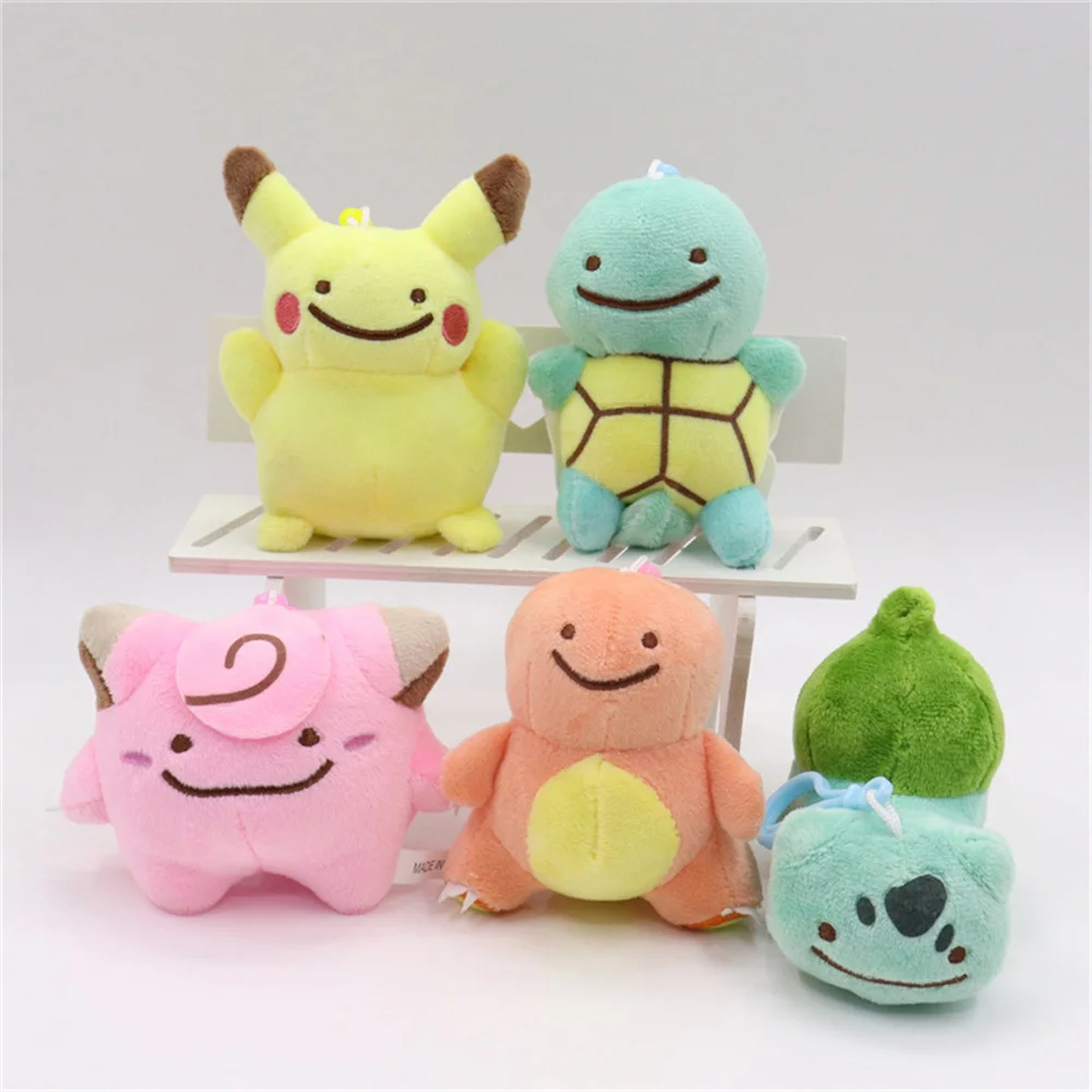 

Anime Pokemon Plush Keychain Bikachu Squirtle Bulbasaur Charmander Plushie Toys Kawaii Stuffed Keychains Bag Pendant Soft Dolls
