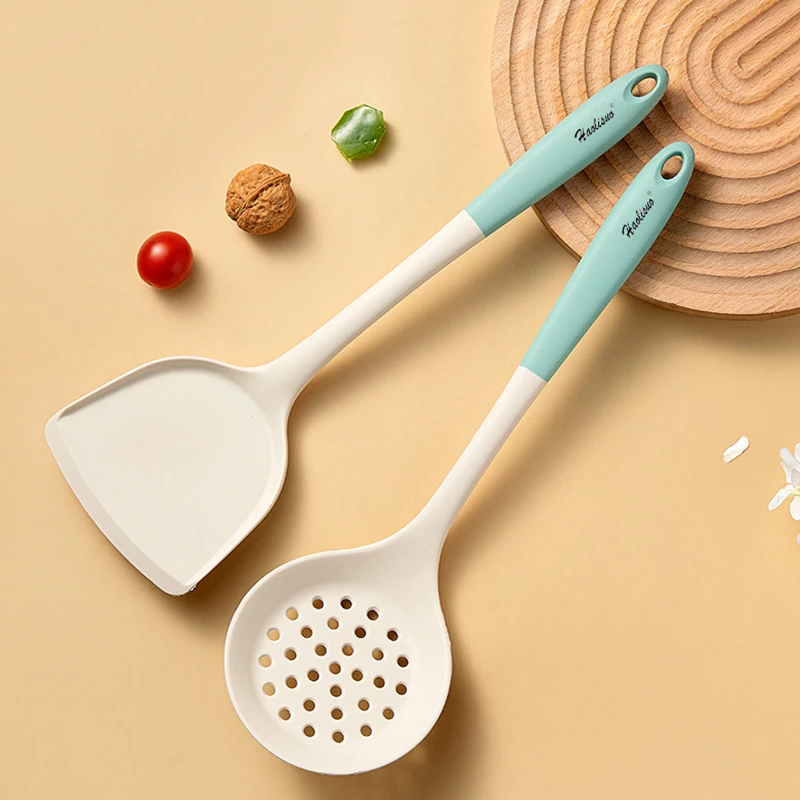 Silicone Kitchen Utensil Set with Non-Stick Pans Silicone Spatula Soup Ladle Slotted Spoon Cooking Tools for Kitchen