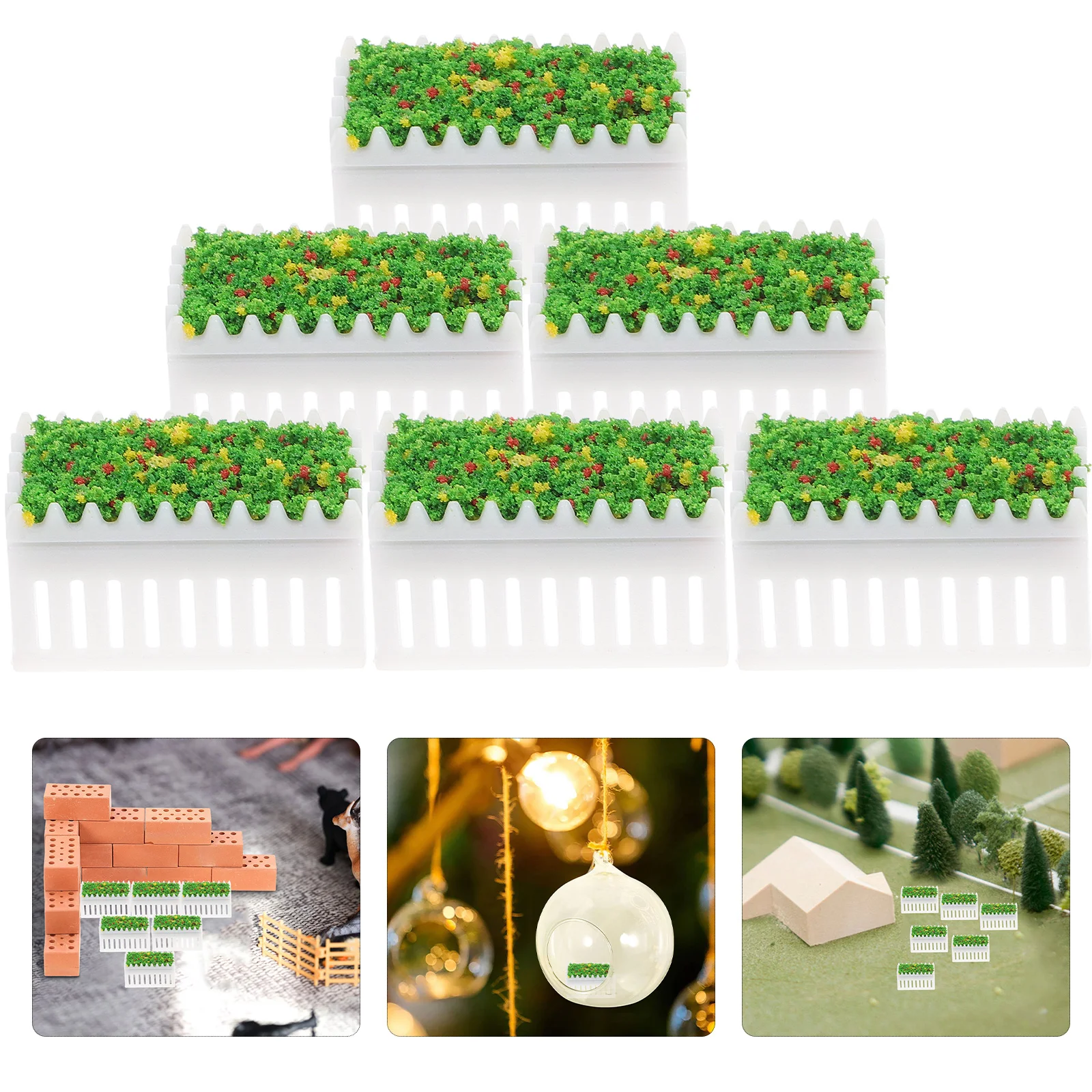 

6Pcs Dollhouse Miniature Plant Dollhouse Flower Beds Miniature Succulent Plants