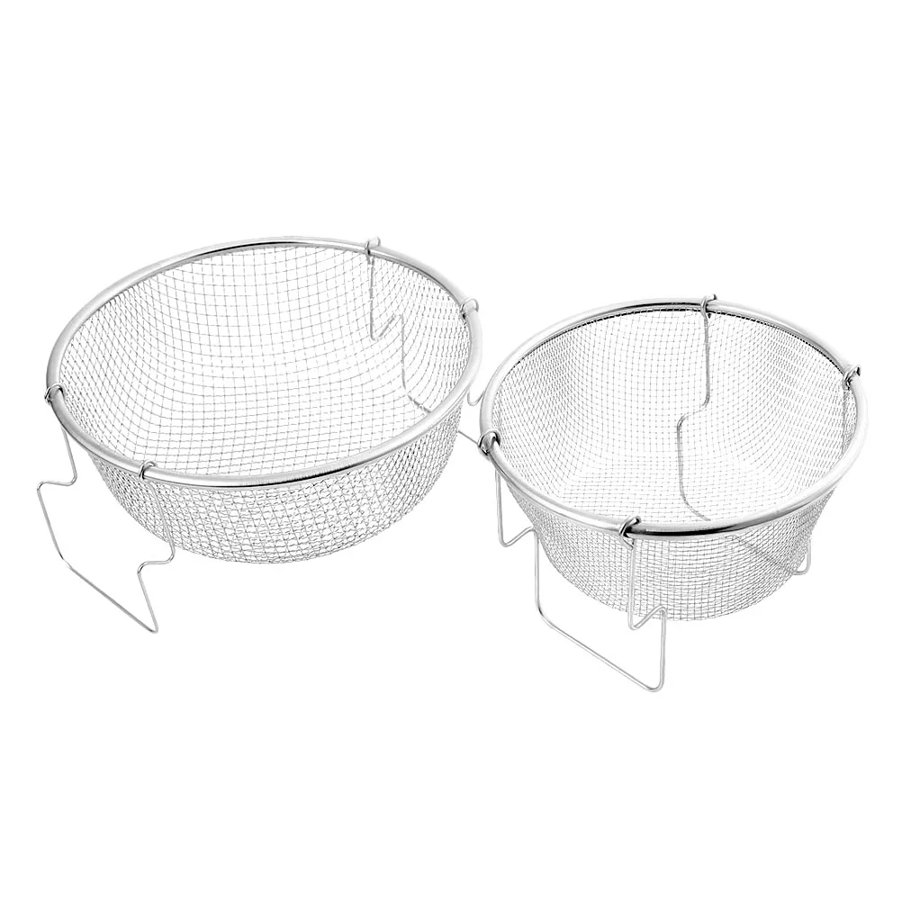 

2 Pcs Stainless Steel Frying Basket Deep Fryer Food Fried French Fries Colander Tool Potatoes Strainer Sieve Snack with Handle