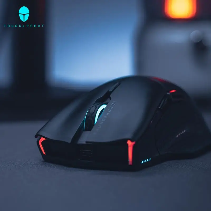 

Thunderobot ML701 Pro 2.4G Wireless Gaming Mouse PAW3104 2 Modes RGB Backlight Black Game Esports Mouse 8000DPI