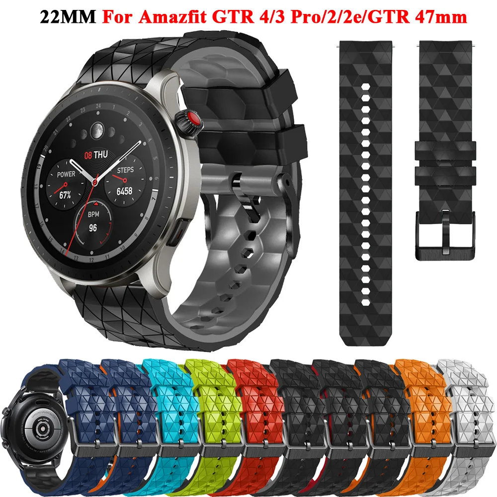 

22mm Bracelet Silicone Strap For Huami Amazfit GTR 4/3 Pro GTR2 Watchband Amazfit GTR3/GTR4/2e Pace Stratos 3 2S GTR 47mm Correa