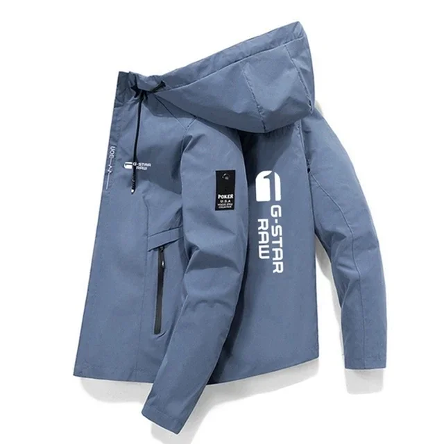 thumbnail image 1 of Chaqueta con capucha para hombre 2023, chaqueta bomber, cortavientos para hombre, abrigos con cremallera, chaquetas de carga ajustadas para primavera y otoño, ropa deportiva informal para hombre, 1 of 5