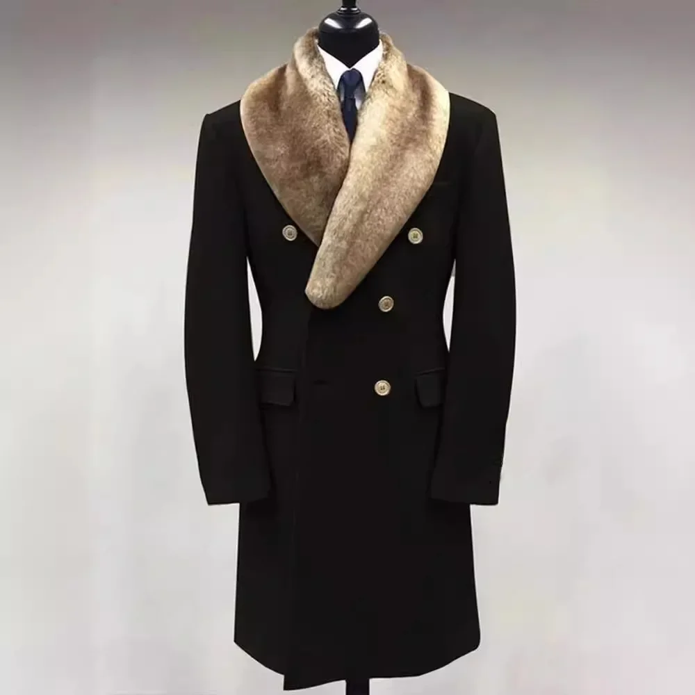 Wool Overcoat European and American Men's Double-breasted Coat Autumn and Winter
