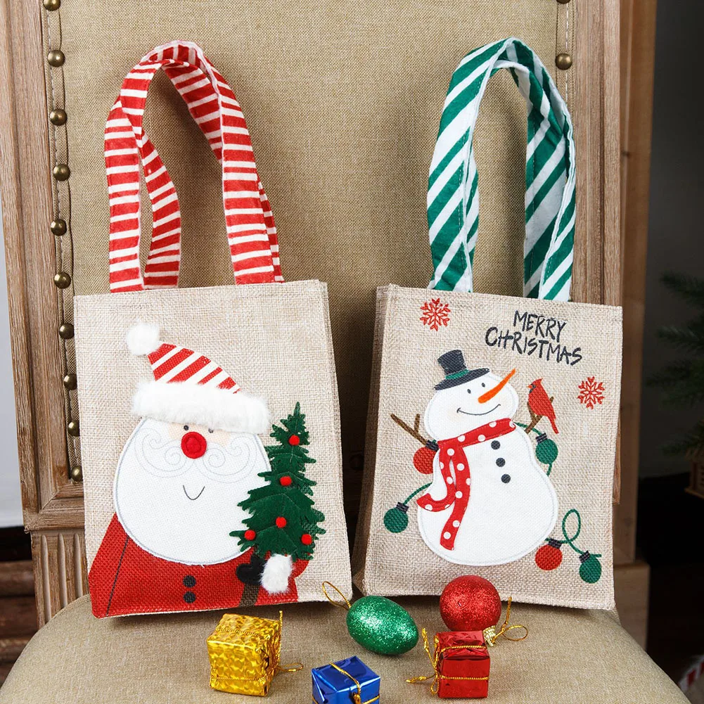 24 bolsas de regalo de Navidad, bolsas de regalo de papel de Navidad con  asas, Papá Noel, elfo, muñeco de nieve, alce, gnomos de jengibre, bolsas de