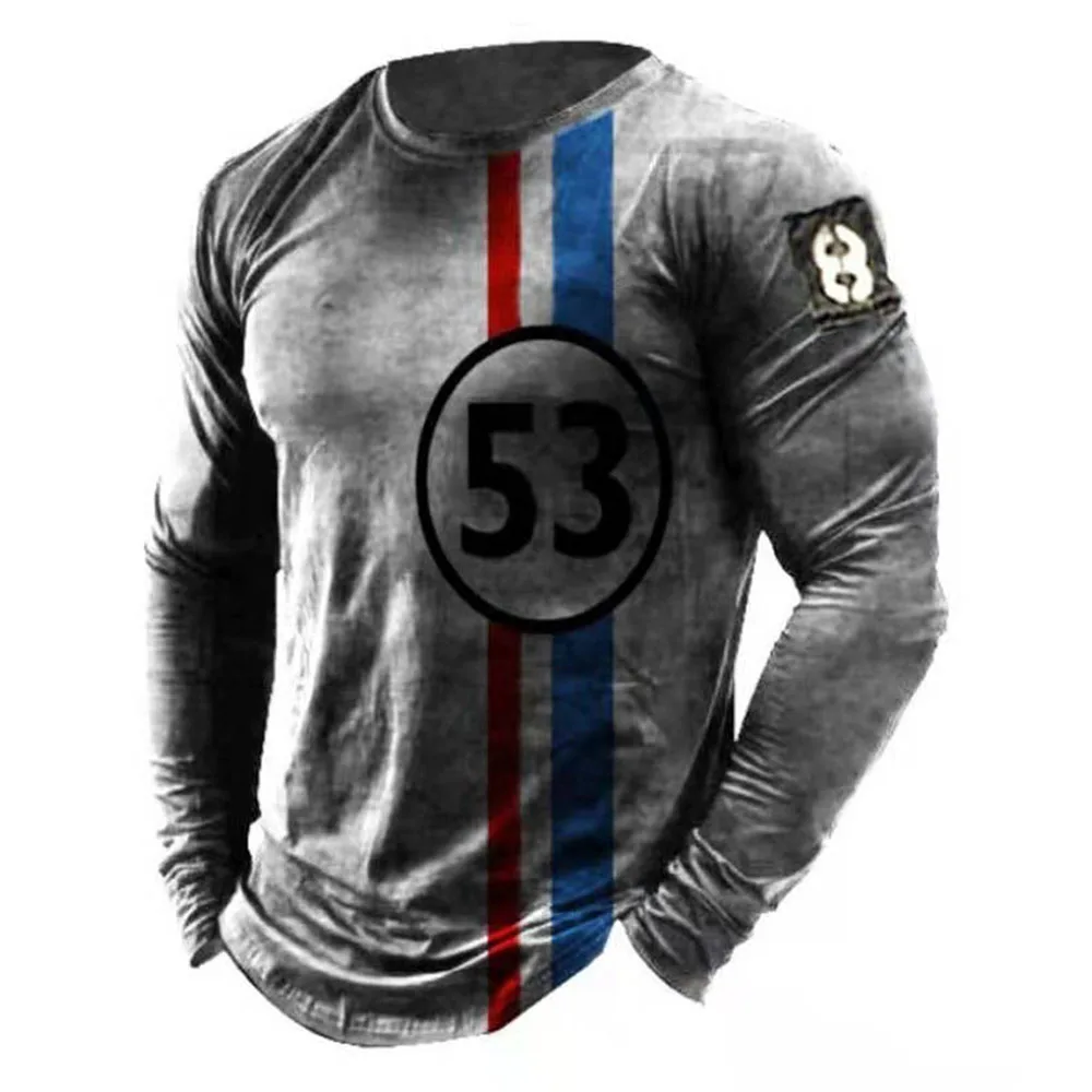 Vintage T Shirts 3d Printed Casual Long Sleeves Men's Loose Oversized T Shirts O Neck Comfort Sweatshirts European Clothes 5xl