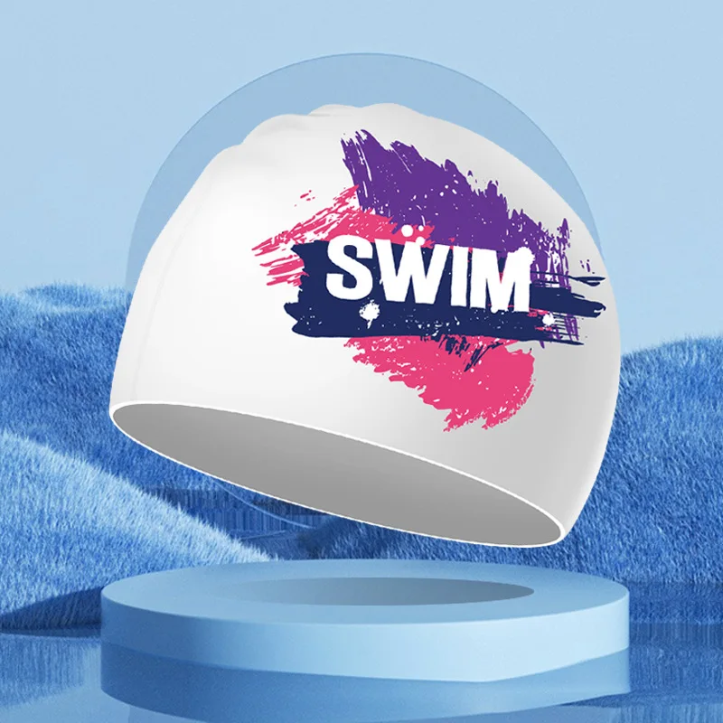 

2023 Silicone Swimming Cap Adult Men and Women Waterproof Professional Swimming Cap Ear Protection Swimming Cap