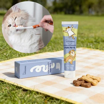 Yegbong Pet Teeth Care Toothpaste Oral Gum Gentle Treatment Freshens Breath Reduce Plaque Pet Toothpaste Supplies For Cats Dogs