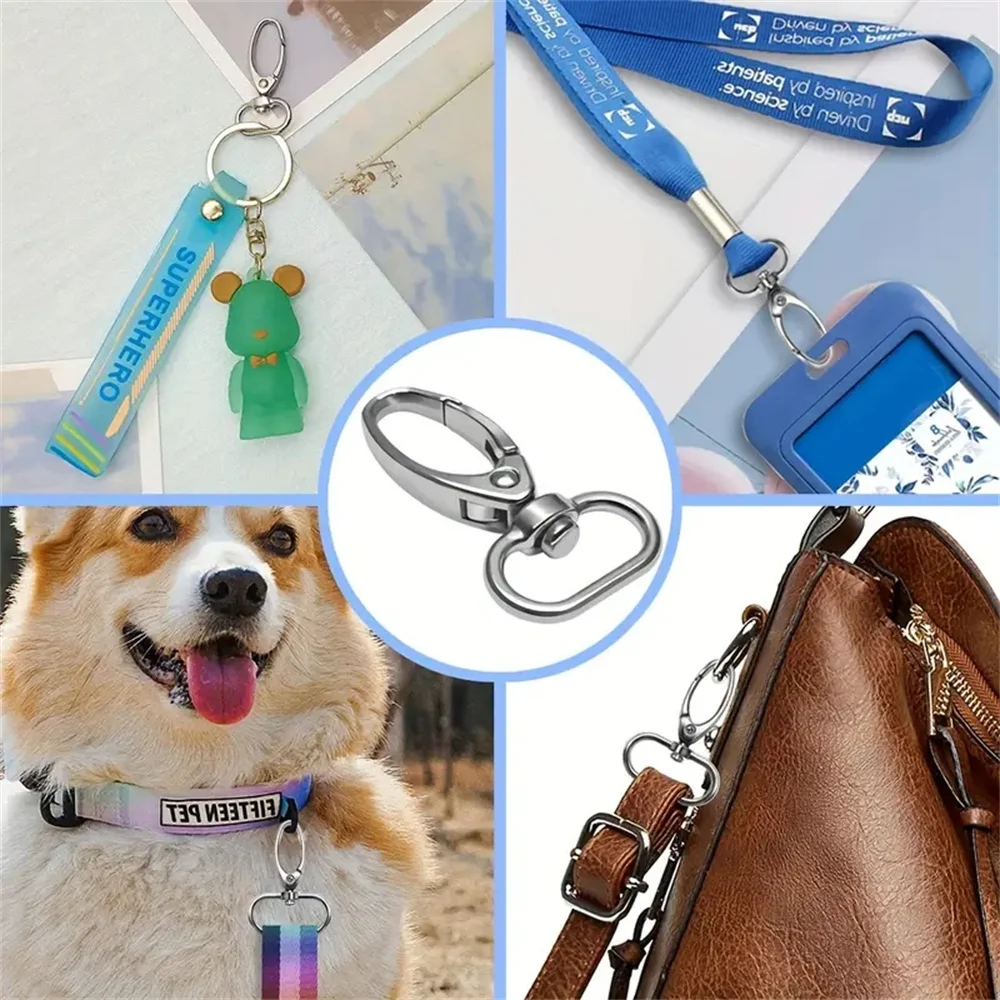 5 Teile/paket 16/20/25/32/38mm Metall Karabinerhaken Karabinerverschluss Kragen Karabiner Gürtelschnallen DIY Schlüsselanhänger Tasche Teil Zubehör – Detail 8