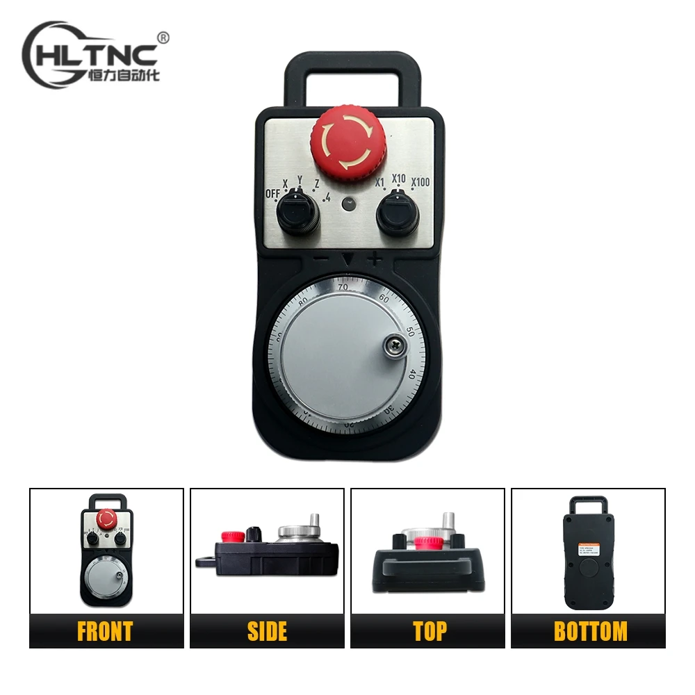 CNC Manual Pulse Generator 4 / 6 Axis STK MPG Emergency Stop Pendant Handwheel 5V 5V-24V CNC Controller