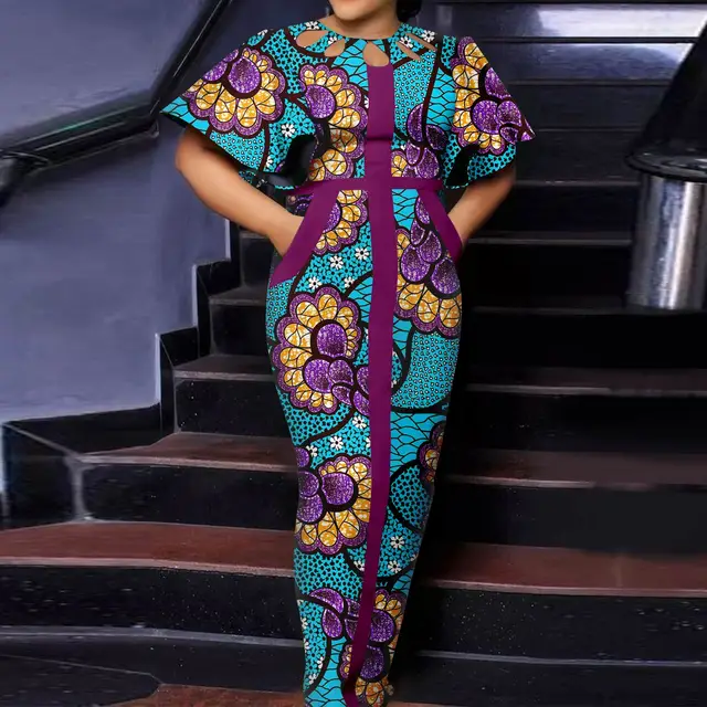 Chisom Half Sleeve Ankara Dress