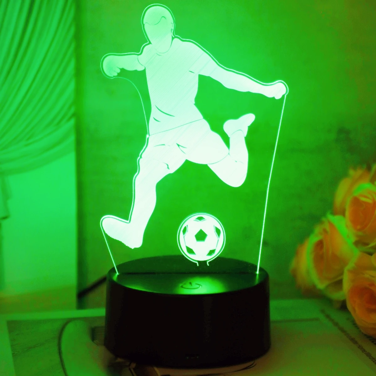 Touch seven color gradient soccer 3D night light, desktop, bedroom atmosphere decoration light, room decoration light