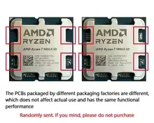새로운 AMD 9800X3D 8코어 16스레드 4.7GHz5.2GHz 96MB 3D V 캐시 AM5 4nm DDR5 120W 팬 없는 성능 몬스터