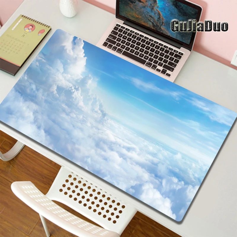 

Blue Sky Simplicity Mouse Pad Notebook Keyboard Table Pad XL Non-slip Waterproof Desk Mat Gaming Room Accessories Comic Mousepad