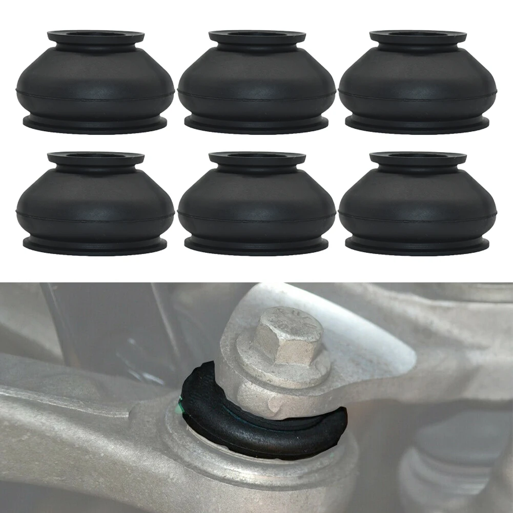 

6pcs Car Control Arm 10 25 25MM Rod Ball Joint Dust Boot Cover Suspension Steering Dust Boot Covers Rubber Accessories