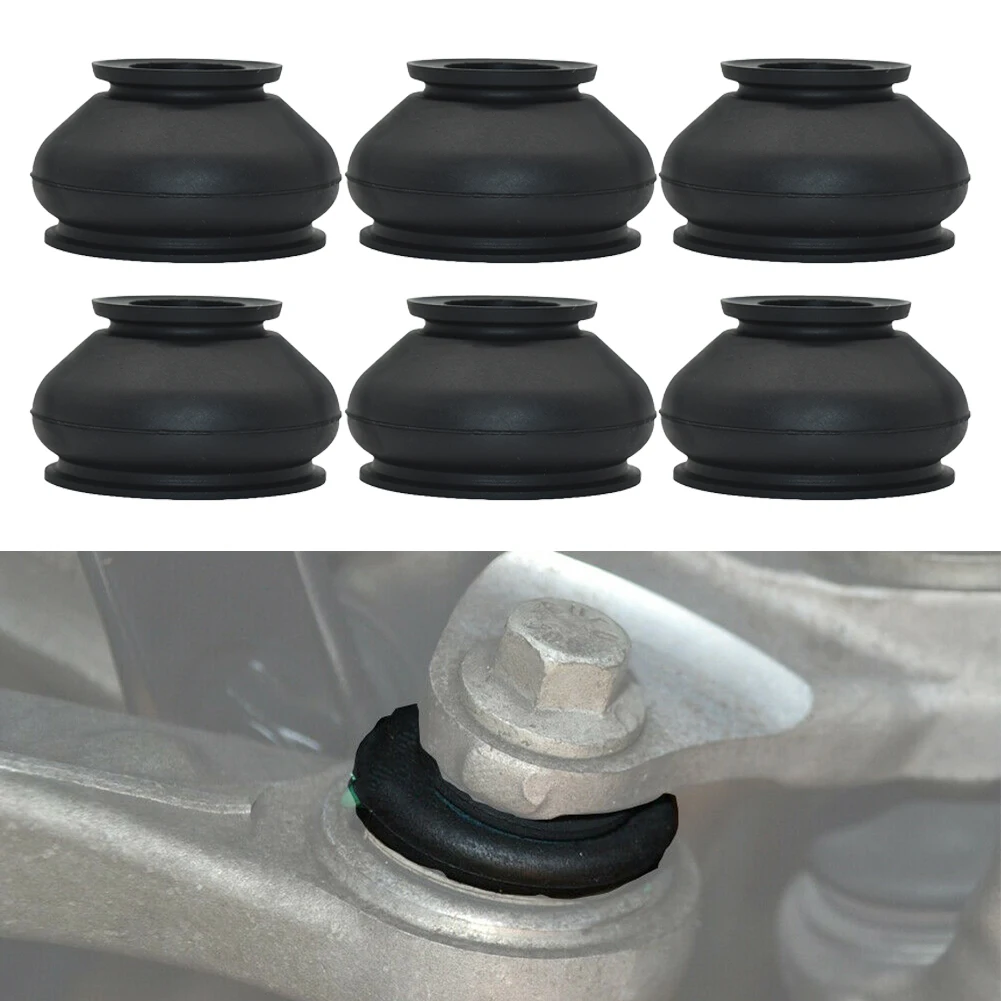 6pcs Car Control Arm 10 25 25mm Rod Ball Joint Dust Boot Cover