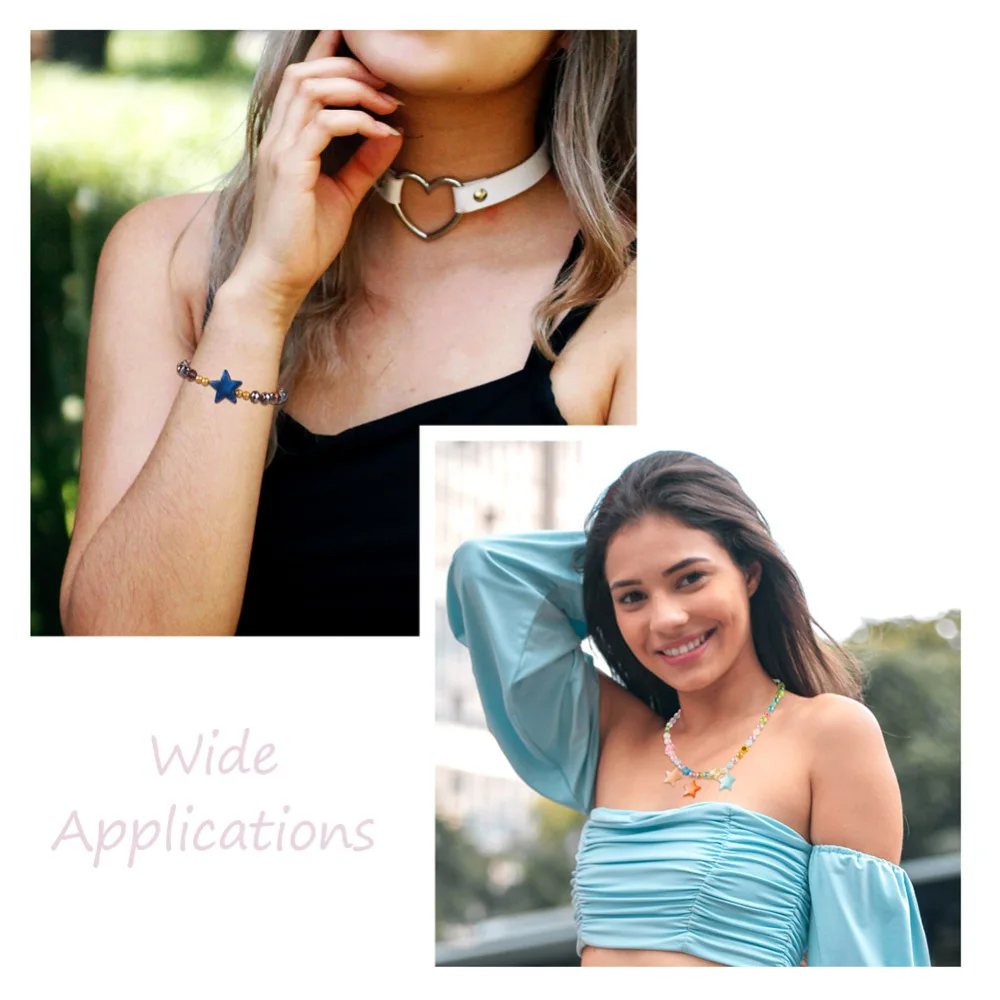 240Pcs 12 Colors Imitation Natural Stone Acrylic Beads Star Loose Spacer Charm Bead For Bracelet Necklace Jewelry DIY Accessory