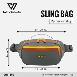 WRELS Versatile Waterproof Crossbody Bag - Lightweight, Large Capacity Outdoor Fanny Pack (Grey)