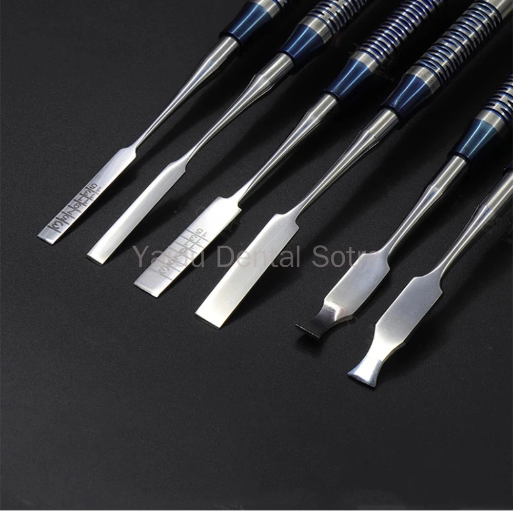 1PC Doppelseitige Dental Osteotom Knochen Splitter mit Skala Emaille Knochen Meißel Oral Implantat Zahn Extraktion Trimmen Werkzeug