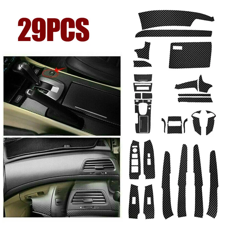 29pcssetCarInteriorTrimStickersCarbonFiberStyleCarDecoration