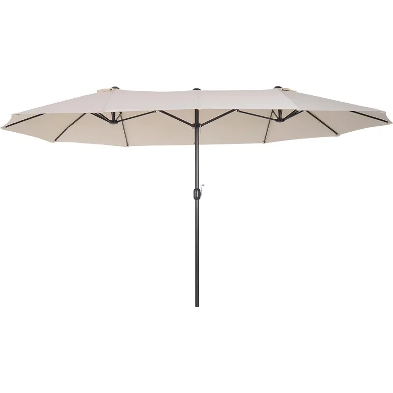 

Extra Large 15ft Patio Umbrella, Double-Sided Outdoor Umbrella with Crank Handle and Air Vents for Backyard, Deck, Pool, Market