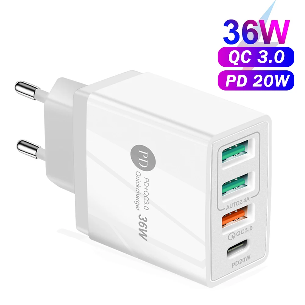 Зарядное устройство с 4 USB-портами 36 Вт 3 0 А 20 |