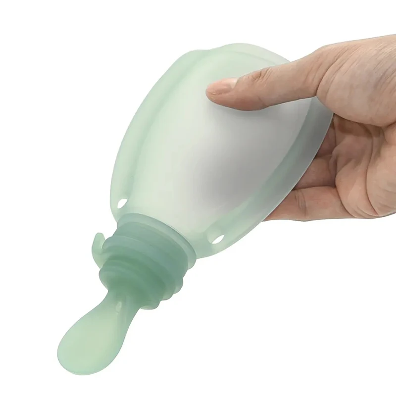 Newborn Silicone Yummy Pouch Squeeze Spoon baby food storage containers food pouch Top Refillable Baby Food Container BPA Free Portable Juice Milk Storage Bags