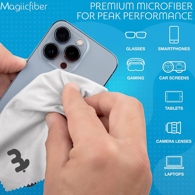 Premium High-Density Microfiber Cleaning Cloth - Soft, Stripe-Free, Efficient Cleaning Wipes