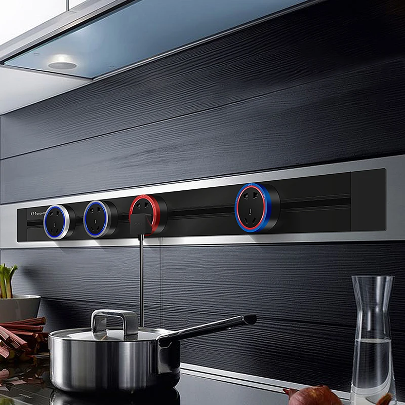 Kxn-escondidos Soquetes de Extensão Elétrica Escondido Power Track Tomada de Cozinha ue Reino Unido Universal Coréia Plugs Adaptadores