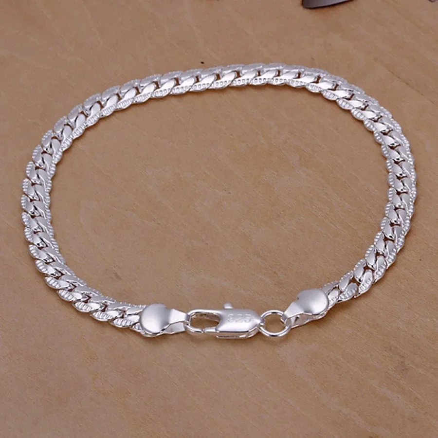 fashion Gold or Silver color 5MM Men Jewelry charm women lady chain Bracelets free shipping wedding party gifts H199