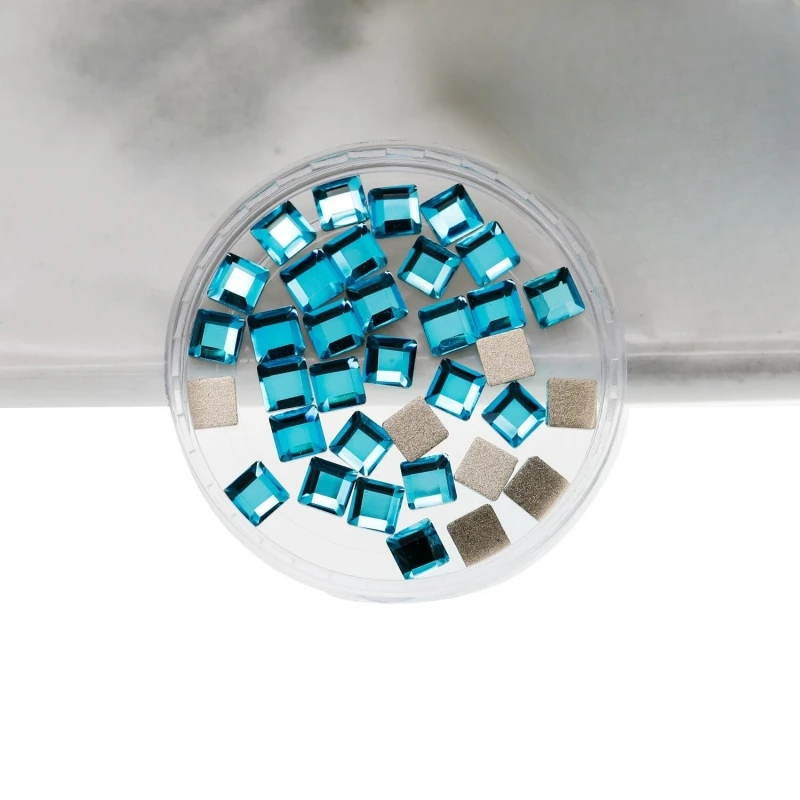 500 stücke 4mm 18 Farben quadratische Form Boutique flachen Boden Nail Art Strass Glas Kristall 3D Nagel dekoration Großhandel – Detail 17