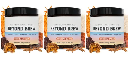 Organic Mushroom Complex Powder with Acacia Gum Stevia Cacao for Sustained Focus Energy Immunity Prebiotics & Probiotics 168g - Image 7