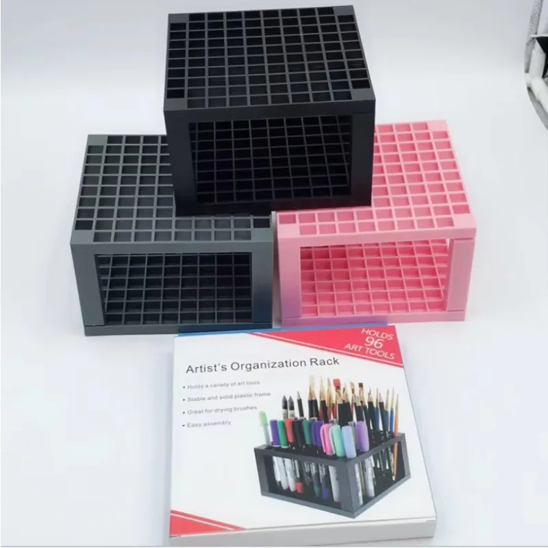 Create Pencil&Brush Holder Organizer Detachable 96 Hole Pencil Holder For Desk Pens Paint Brushes Colored Pencils Markers