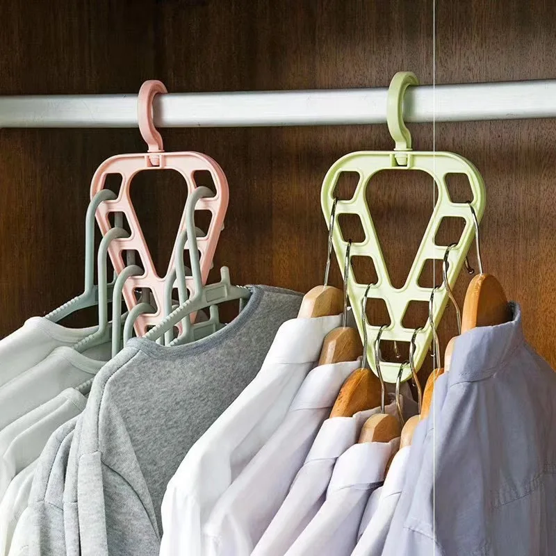 Triangle Clothes Hanger Magic Rotating Closet Organizer Space Saver Drying  Rack