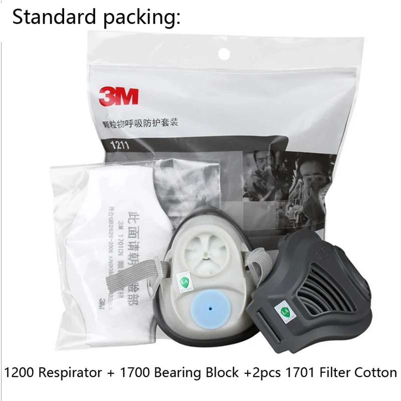 Half Face Gas Mask 3M With 1211 1701 Filter cotton Gas Mask,half face respirator mask